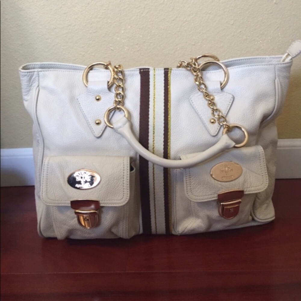 LARGE PEBBLE LEATHER SHOULDER GOLD CHAIN BAG PURSE